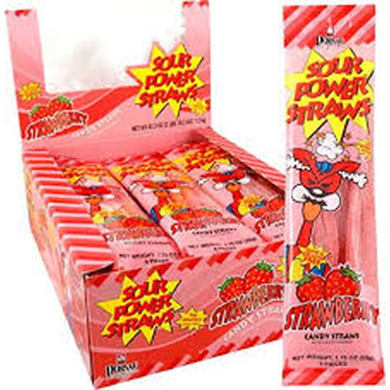 Sour Dudes Sour Straws Strawberry candy 24 count wholesale candy/snack retail distribution