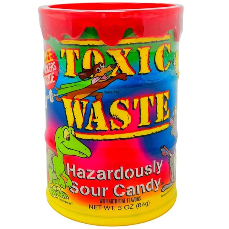 Toxic Waste Tie Dye Bank 3oz candy wholesale candy/snack retail distribution