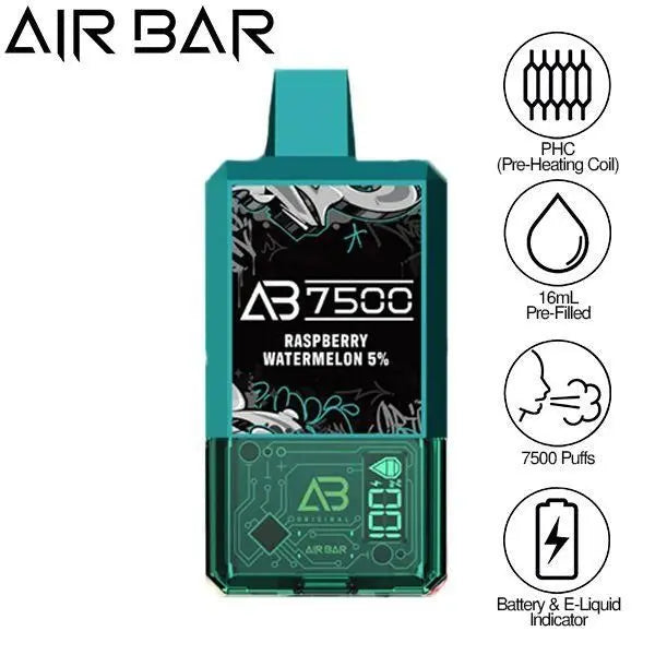 Air Bar AB7500 Disposable-Pack of 10-Raspberry Watermelon-50mg