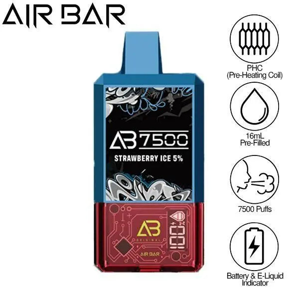 Air Bar AB7500 Disposable-Pack of 10-Strawberry Ice-50mg