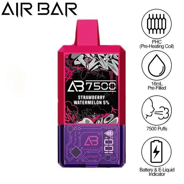 Air Bar AB7500 Disposable-Pack of 10-Strawberry Watermelon-50mg