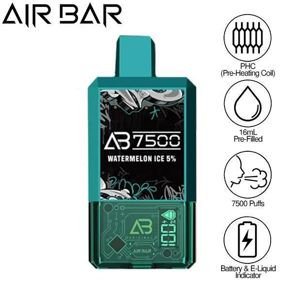 Air Bar AB7500 Disposable (Pack of 10)-Pack of 10-Watermelon Ice-50mg