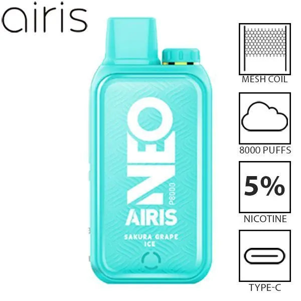 Airis Neo P8000 8000 Puffs Disposable Sakura Grape Ice
