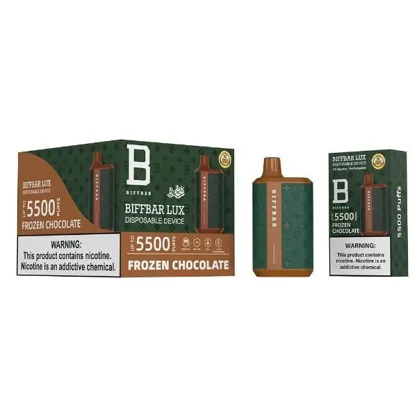 Frozen Chocolate Biff Bar Luxx 5500 Puffs Disposable 10-Pack Bulk Deal!