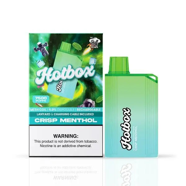 Crisp Menthol Puff Hot Box 7500 Puffs Rechargeable Disposable Best Price Wholesale