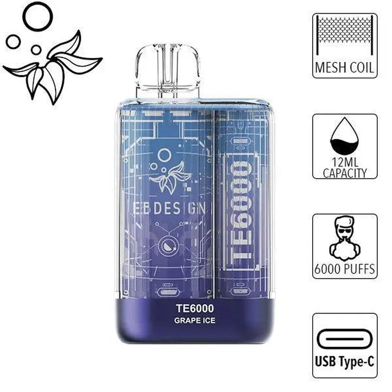 EB Design TE6000 6000 Puffs Disposable Grape Ice