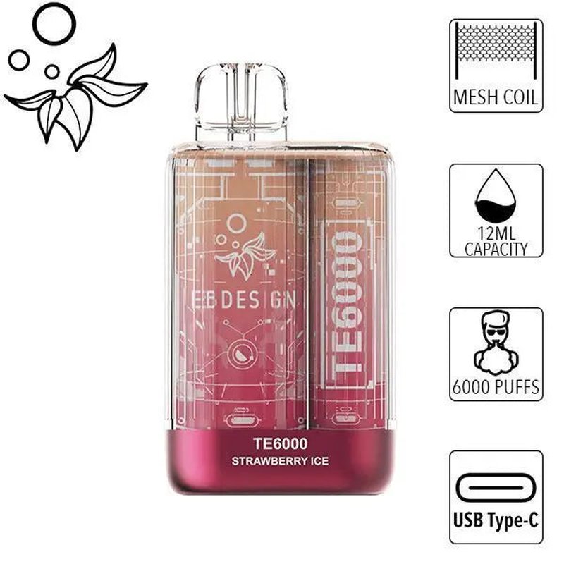 EB Design TE6000 6000 Puffs Disposable Strawberry ice