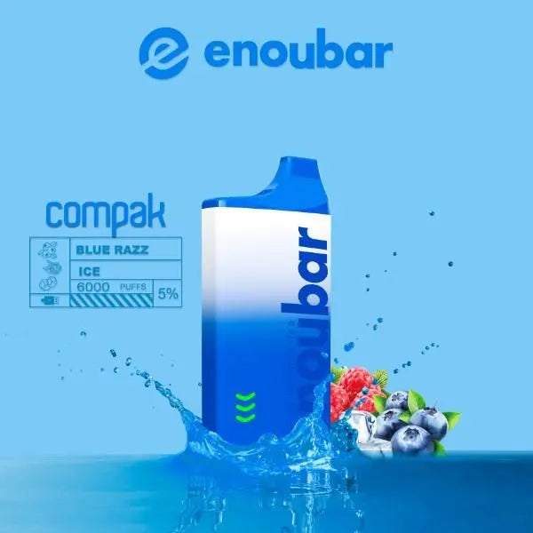 Blue Razz Ice ENOUBAR Compak Rechargeable Disposable Device Best Bulk Price