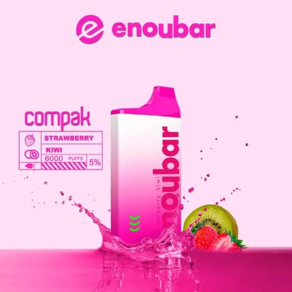 Strawberry Kiwi ENOUBAR Compak Rechargeable Disposable Device 
