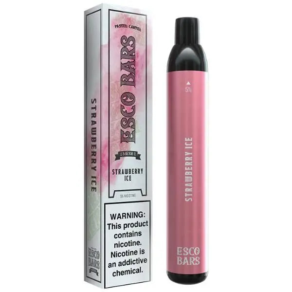 Strawberry Ice Esco Bars 2500 Puffs Disposable 10 Pack Bulk Deal!