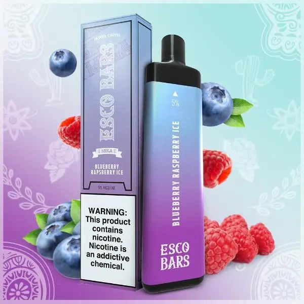 Blueberry Raspberry Ice Esco Bars Mega Disposable 10 Pack Wholesale Deal!