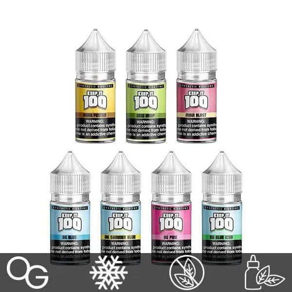 Keep It 100 Tobacco Free Nicotine Salt Series 30mL wholesale flavors