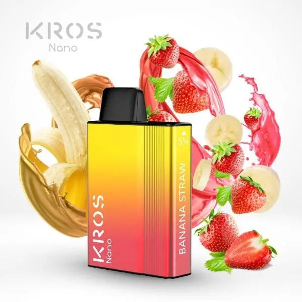 Banana Straw KROS Nano 5000 Puffs Disposable 6-Pack Wholesale Price!