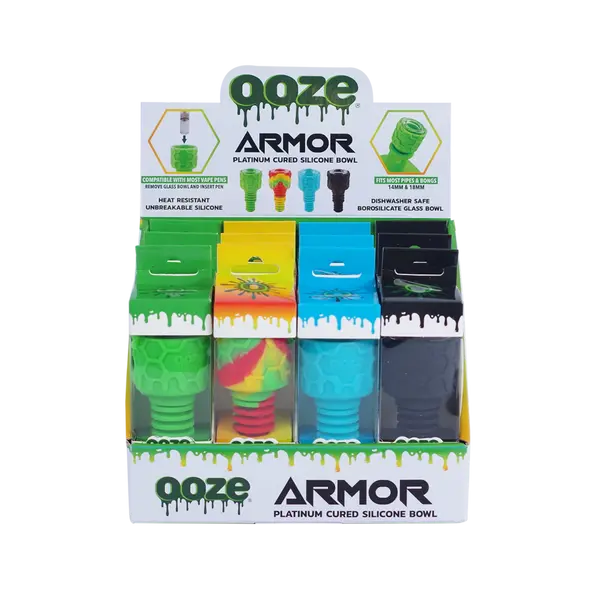 Ooze Armor Silicone Bowl Display of 12 Wholesale