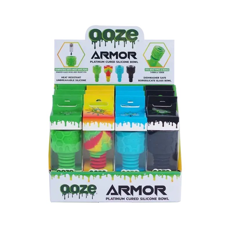 Ooze Armor Silicone Bowl Display of 12 wholesale alternatives retail distribution