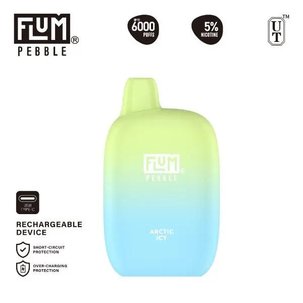 Flum Pebble 6000 Puffs Rechargeable Single Disposable Artic Icy