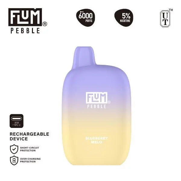 Flum Pebble 6000 Puffs Rechargeable Single Disposable Blueberry Melo