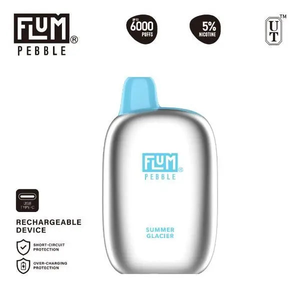Flum Pebble 6000 Puffs Rechargeable Disposable Summer Glacier