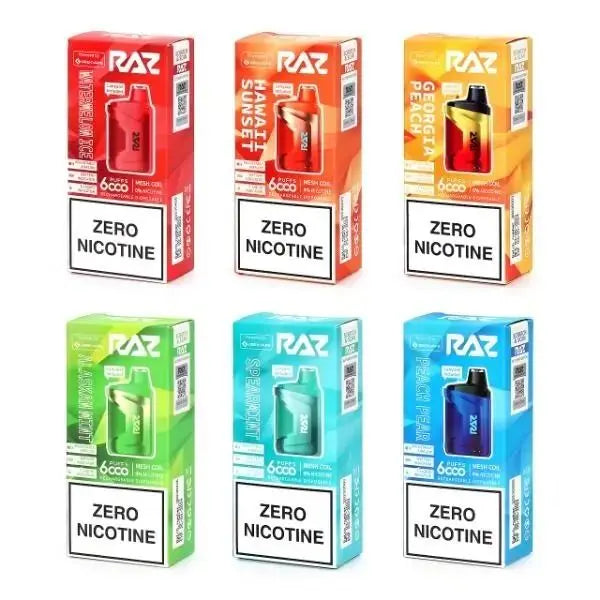 Raz CA6000 ZERO Disposable Vape – 6000 Puffs, 0% Nicotine, Long-Lasting Flavor