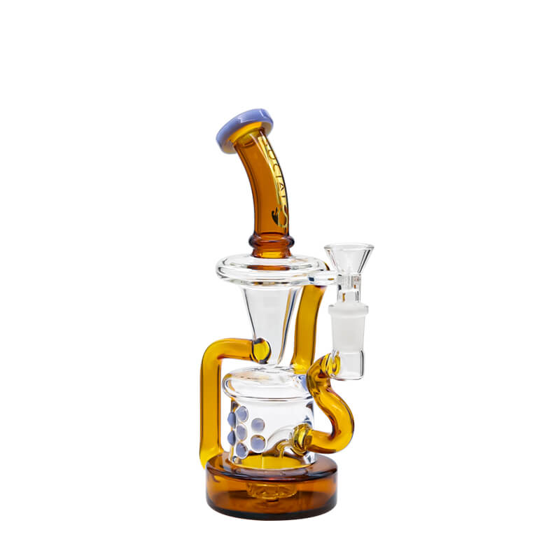 Social MAZU Conical Recycler Rig Waterpipe (A-01/A-02) | 8.5 inch | Assorted Colors