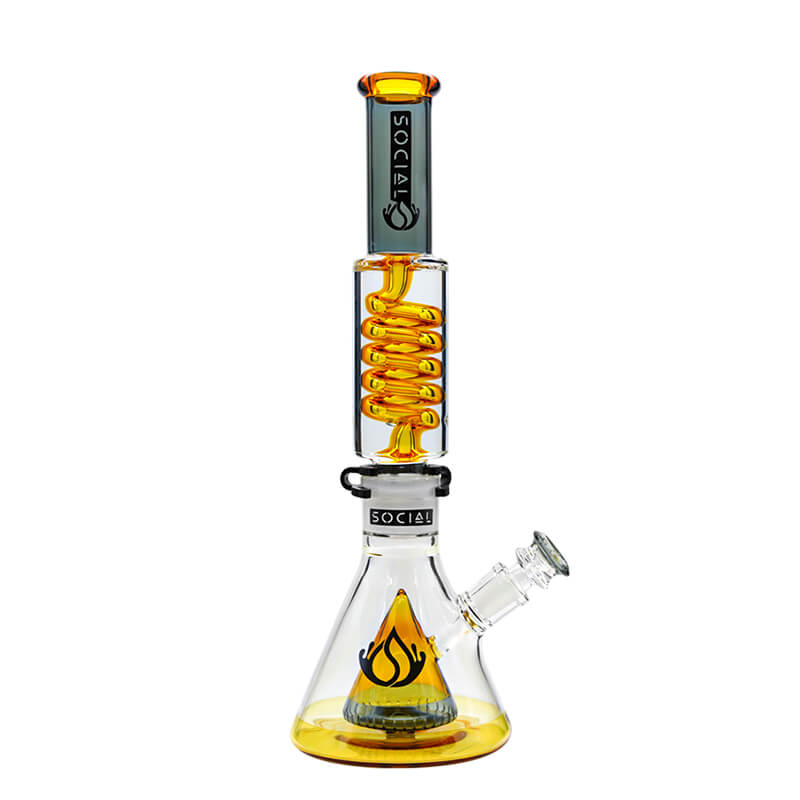Social ADMIRAL Freezable Colored Cone Perc Beaker Waterpipe (A946) | 15 inch | Assorted Colors