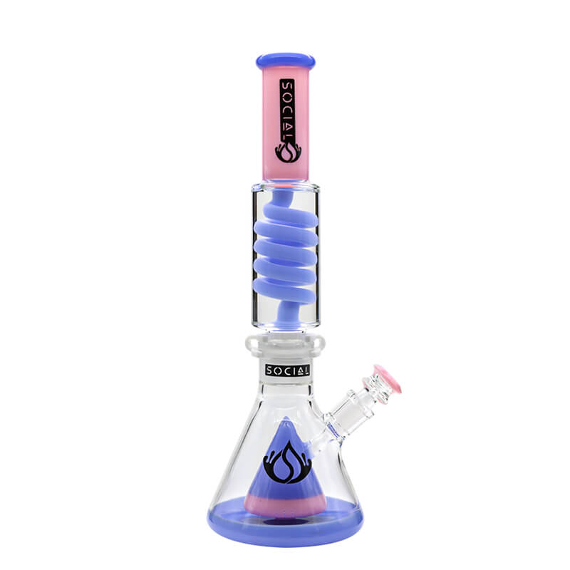 Social ADMIRAL Freezable Colored Cone Perc Beaker Waterpipe (A946) | 15 inch | Assorted Colors