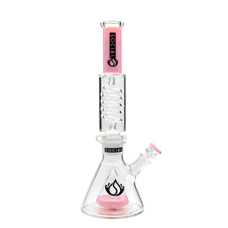 Social FURION Freezable Cone Perc Beaker Waterpipe (A944) | 15 inch | Assorted Colors