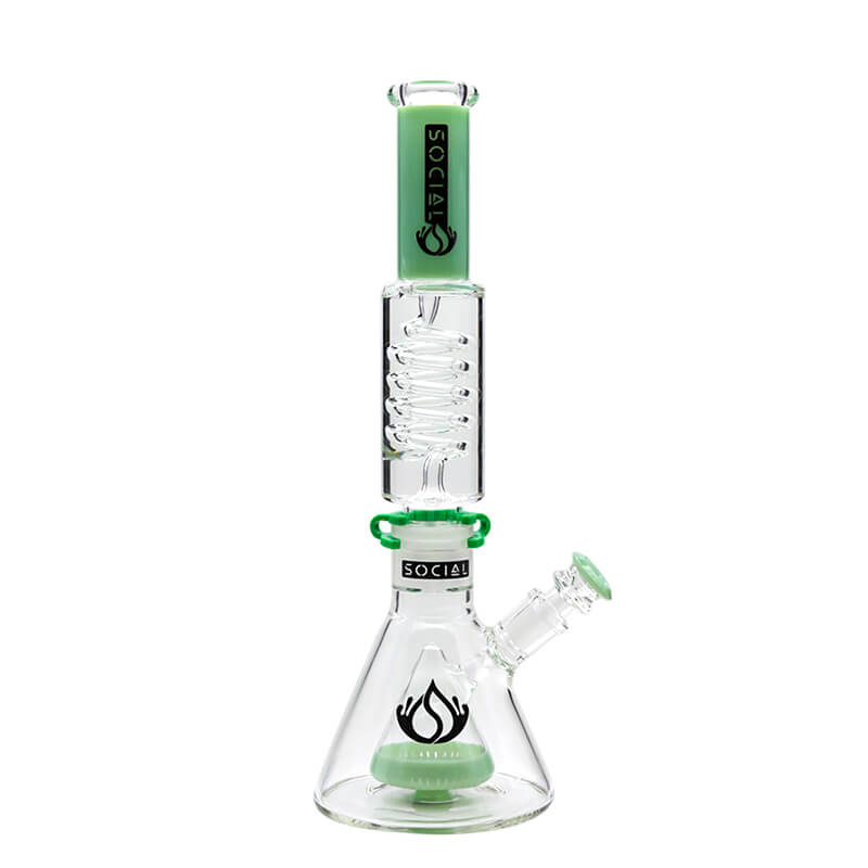 Social FURION Freezable Cone Perc Beaker Waterpipe (A944) | 15 inch | Assorted Colors