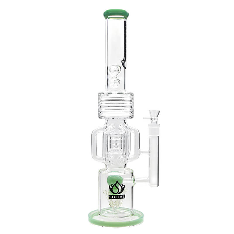 Social TIDEHUNTER Hex Handle Waterpipe (A300) | 20 inch | Assorted Colors