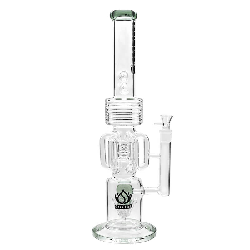Social TIDEHUNTER Hex Handle Waterpipe (A300) | 20 inch | Assorted Colors