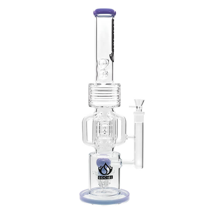 Social TIDEHUNTER Hex Handle Waterpipe (A300) | 20 inch | Assorted Colors