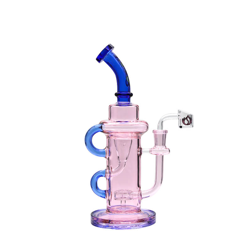 Social NECRONOMICON Dual Poly Recycler Rig Waterpipe (A7-12) | 10 inch | Assorted Colors