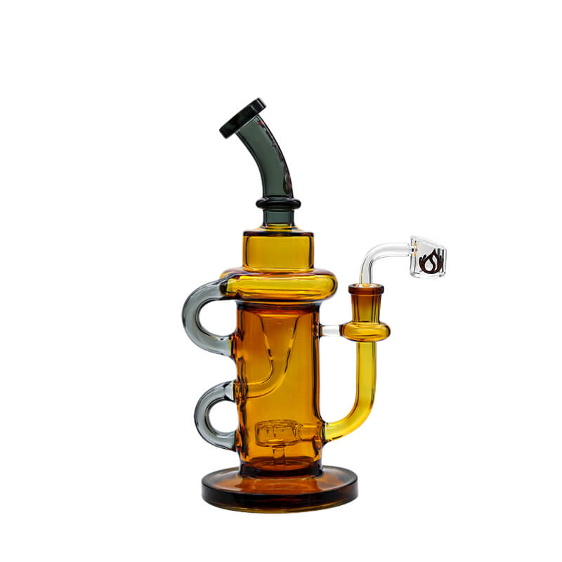 Social NECRONOMICON Dual Poly Recycler Rig Waterpipe (A7-12) | 10 inch | Assorted Colors