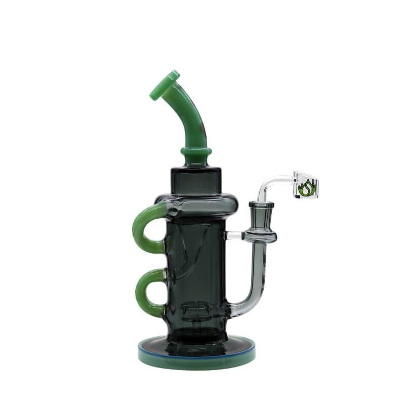 Social NECRONOMICON Dual Poly Recycler Rig Waterpipe (A7-12) | 10 inch | Assorted Colors