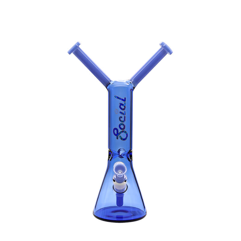Social JAKIRO 'Twin Headed Dragon' Beaker Waterpipe (A7-11) | 14 inch | Assorted Colors