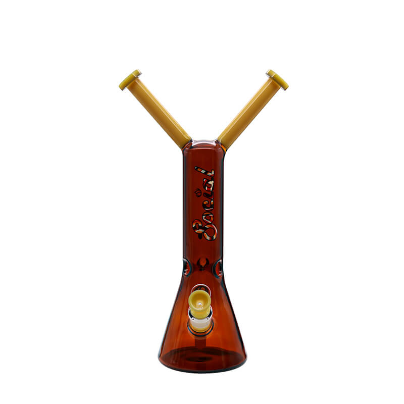 Social JAKIRO 'Twin Headed Dragon' Beaker Waterpipe (A7-11) | 14 inch | Assorted Colors