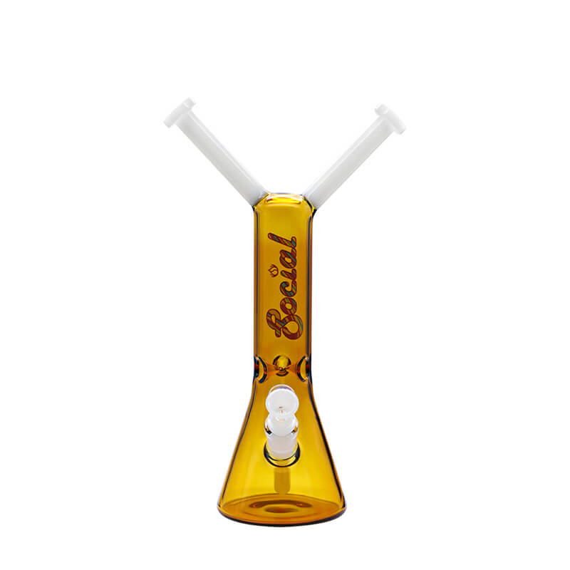 Social JAKIRO 'Twin Headed Dragon' Beaker Waterpipe (A7-11) | 14 inch | Assorted Colors