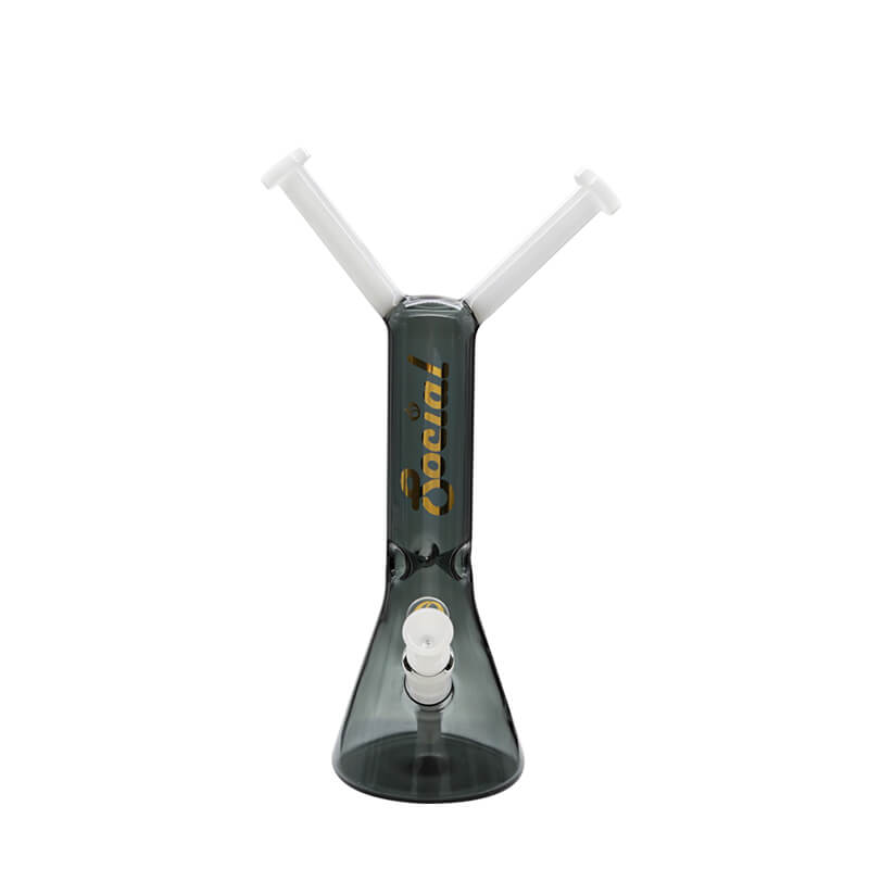Social JAKIRO 'Twin Headed Dragon' Beaker Waterpipe (A7-11) | 14 inch | Assorted Colors