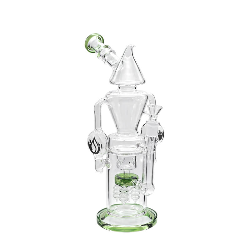 Social GYROCOPTER Pointed Top Recycler Waterpipe (A927) | 13 inch | Assorted Colors