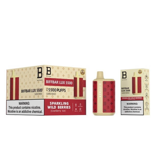 Biffbar Lux Disposable | 5500 Puffs | 10 Count Display | Sparkling Wild Berries