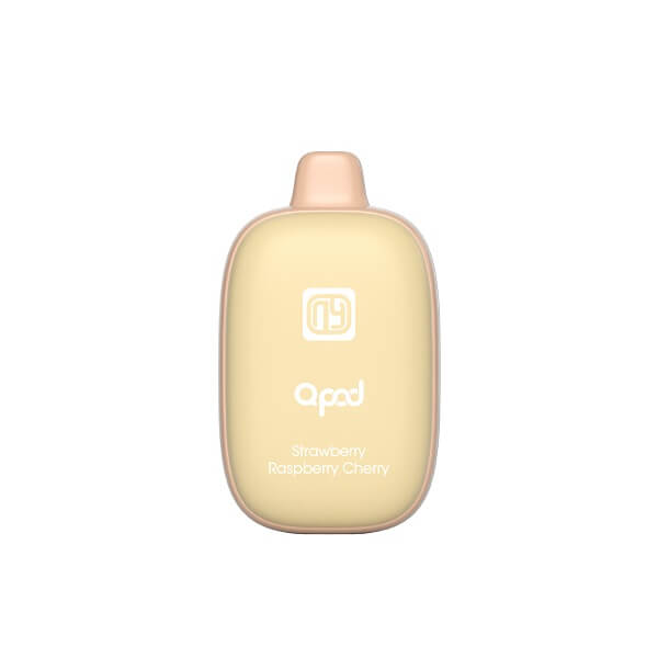 QPOD 6000 Rechargeable Disposable | 5% Nicotine | 6000 Puffs | 5 Count Display | Strawberry Raspberry Cherry