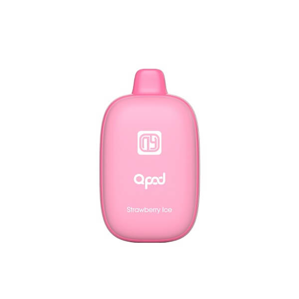 QPOD 6000 Rechargeable Disposable | 5% Nicotine | 6000 Puffs | 5 Count Display | Strawberry Ice