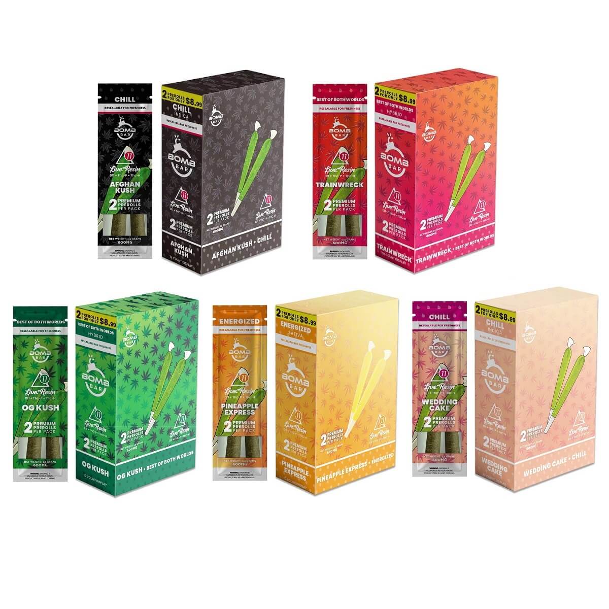 Bomb Bar D11 Infused Pre-rolls (MSRP $8.99) | 2 Pack | 10 Count Display