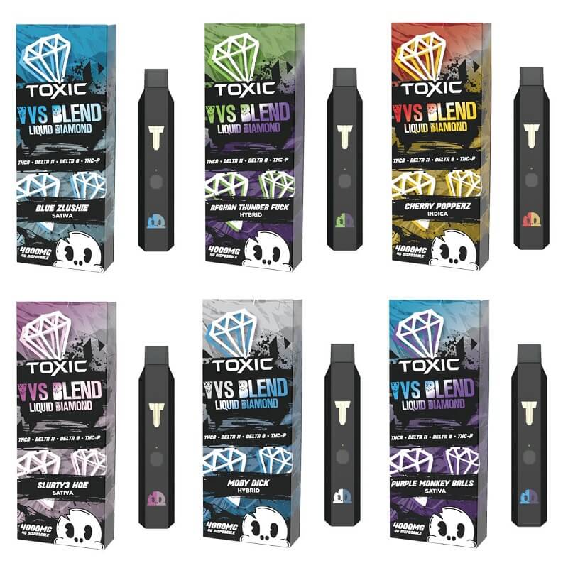 Toxic VVS Blend THC-A D11 D8 THC-P Disposables | 4 Grams | 5 Count Display
