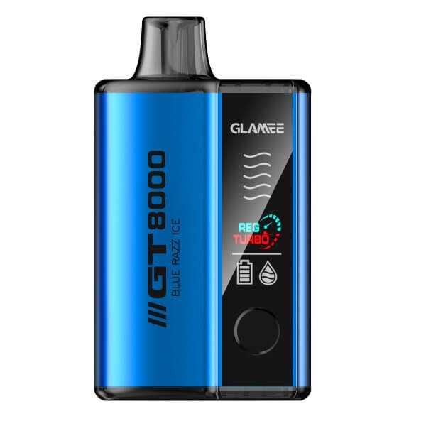 Glamee GT8000 Rechargeable Disposable | 8000 Puffs | 5% Nicotine | 5 Count Display | Blue Razz Ice