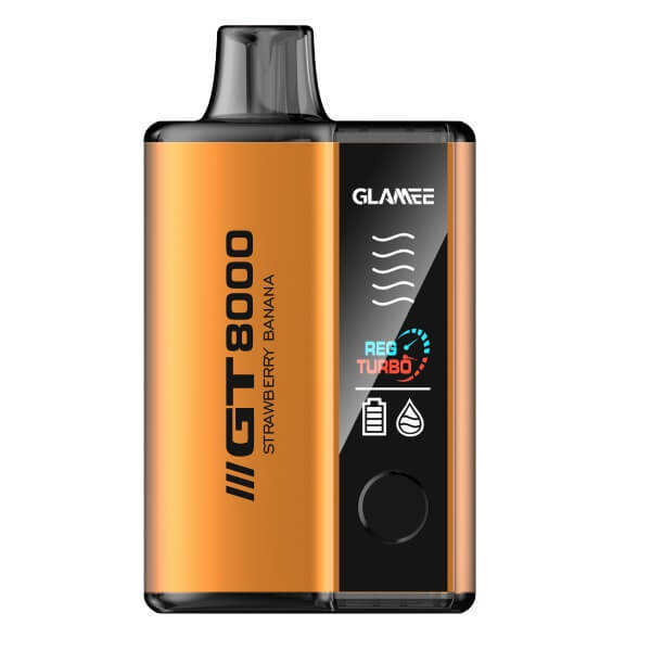Glamee GT8000 Rechargeable Disposable | 8000 Puffs | 5% Nicotine | 5 Count Display | Strawberry Banana