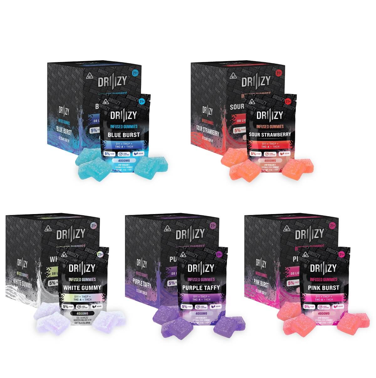 Driiizy Infused Gummies | 4000mg | 20 Pack | 5 Count Display