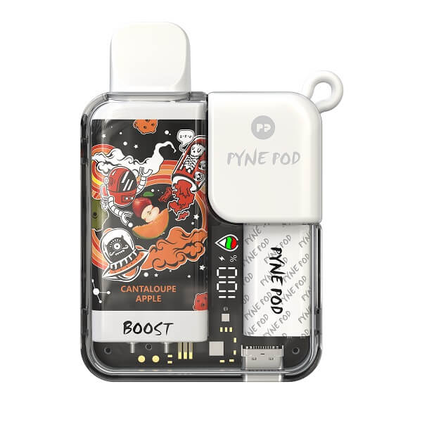 Pyne Pod Rechargeable Disposable | 8500 Puffs | 5% Nicotine | 5 Count Display | Cantaloupe Apple