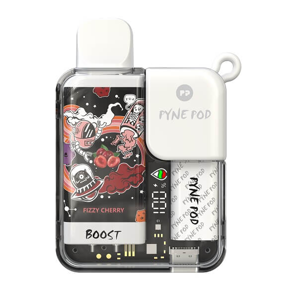 Pyne Pod Rechargeable Disposable | 8500 Puffs | 5% Nicotine | 5 Count Display | Fizzy Cherry