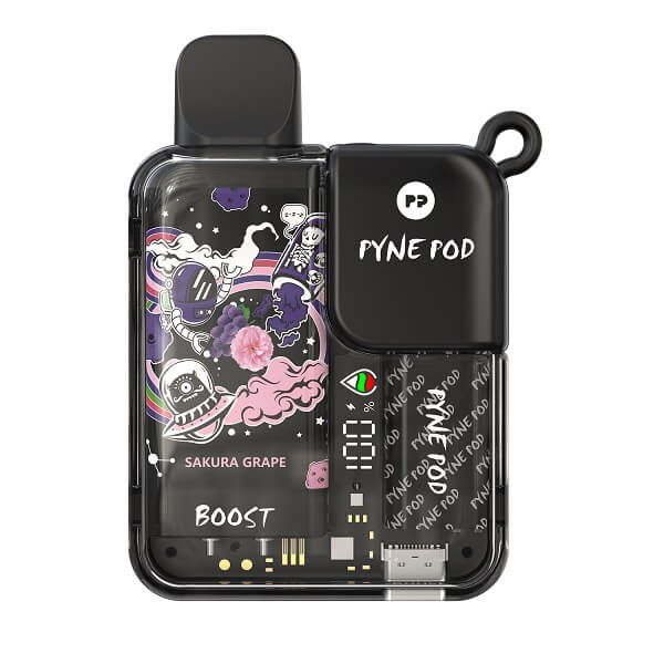Pyne Pod Rechargeable Disposable | 8500 Puffs | 5% Nicotine | 5 Count Display | Sakura Grape